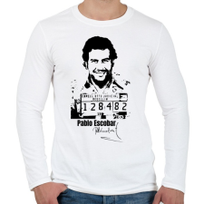PRINTFASHION Pablo Escobar - Férfi hosszú ujjú póló - Fehér férfi póló