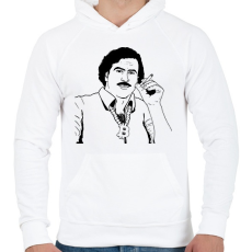 PRINTFASHION Pablo Escobar - Férfi kapucnis pulóver - Fehér