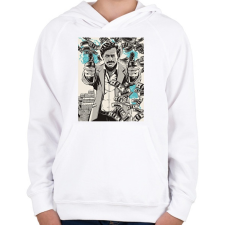 PRINTFASHION Pablo Escobar - Gyerek kapucnis pulóver - Fehér gyerek pulóver, kardigán