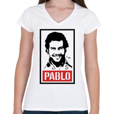 PRINTFASHION pablo - Női V-nyakú póló - Fehér