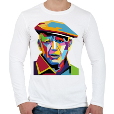 PRINTFASHION Pablo Picasso - Önarckép - Férfi hosszú ujjú póló - Fehér