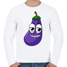 PRINTFASHION Padlizsán  - Férfi pulóver - Fehér