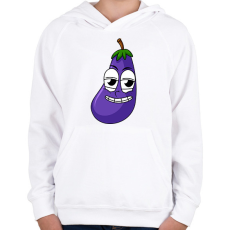 PRINTFASHION Padlizsán  - Gyerek kapucnis pulóver - Fehér