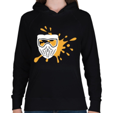 PRINTFASHION Paintball - Női kapucnis pulóver - Fekete