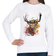 PRINTFASHION Painted Deer - Női pulóver - Fehér női pulóver, kardigán