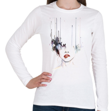 PRINTFASHION Painted Girl - Női hosszú ujjú póló - Fehér női póló