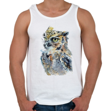 PRINTFASHION Painted Owl - Férfi atléta - Fehér atléta, trikó