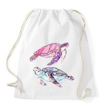 PRINTFASHION Painted Turtles - Sportzsák, Tornazsák - Fehér tornazsák