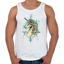 PRINTFASHION Painted Unicorn - Férfi atléta - Fehér atléta, trikó