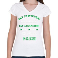 PRINTFASHION Paks - Női V-nyakú póló - Fehér női póló