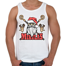 PRINTFASHION Pálcás Mikulás - Férfi atléta - Fehér atléta, trikó