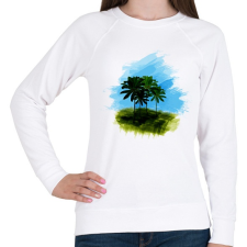 PRINTFASHION pálma1 - Női pulóver - Fehér női pulóver, kardigán