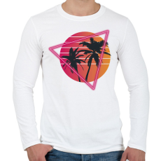 PRINTFASHION Pálmafák - Férfi hosszú ujjú póló - Fehér