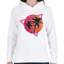 PRINTFASHION Pálmafák - Női kapucnis pulóver - Fehér női pulóver, kardigán