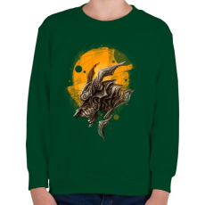PRINTFASHION Páncélos sárkány - Gyerek pulóver - Sötétzöld