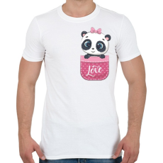 PRINTFASHION Panda a zsebben - Férfi póló - Fehér