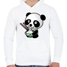 PRINTFASHION Panda diétázik - Férfi kapucnis pulóver - Fehér