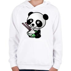 PRINTFASHION Panda diétázik - Gyerek kapucnis pulóver - Fehér