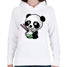 PRINTFASHION Panda diétázik - Női kapucnis pulóver - Fehér női pulóver, kardigán