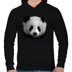 PRINTFASHION panda (fekete-fehér újság) - Férfi kapucnis pulóver - Fekete