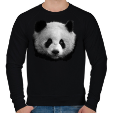 PRINTFASHION panda (fekete-fehér újság) - Férfi pulóver - Fekete