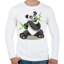 PRINTFASHION Panda  - Férfi hosszú ujjú póló - Fehér férfi póló