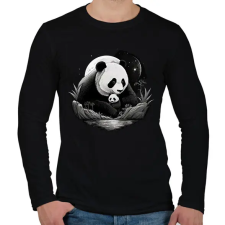 PRINTFASHION panda - Férfi hosszú ujjú póló - Fekete férfi póló