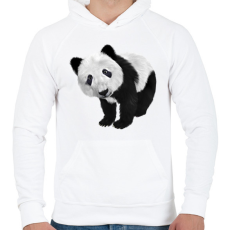 PRINTFASHION Panda - Férfi kapucnis pulóver - Fehér