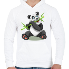 PRINTFASHION Panda  - Férfi kapucnis pulóver - Fehér
