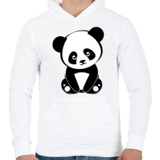 PRINTFASHION Panda - Férfi kapucnis pulóver - Fehér
