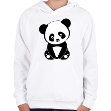 PRINTFASHION Panda - Gyerek kapucnis pulóver - Fehér gyerek pulóver, kardigán