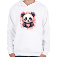 PRINTFASHION Panda - Gyerek kapucnis pulóver - Fehér gyerek pulóver, kardigán