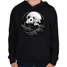 PRINTFASHION panda - Gyerek kapucnis pulóver - Fekete
