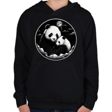 PRINTFASHION panda - Gyerek kapucnis pulóver - Fekete