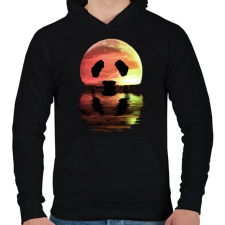 PRINTFASHION Panda hold - Férfi kapucnis pulóver - Fekete férfi pulóver, kardigán