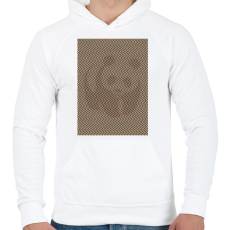 PRINTFASHION Panda illúzió, szépia - Férfi kapucnis pulóver - Fehér