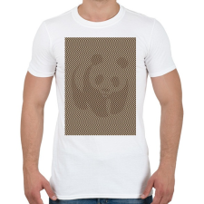 PRINTFASHION Panda illúzió, szépia - Férfi póló - Fehér férfi póló