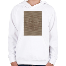 PRINTFASHION Panda illúzió, szépia - Gyerek kapucnis pulóver - Fehér gyerek pulóver, kardigán