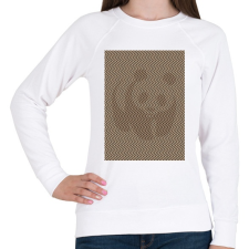 PRINTFASHION Panda illúzió, szépia - Női pulóver - Fehér női pulóver, kardigán