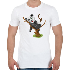 PRINTFASHION Panda jóga - Férfi póló - Fehér