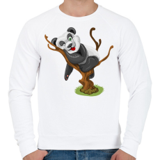 PRINTFASHION Panda jóga - Férfi pulóver - Fehér