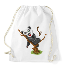 PRINTFASHION Panda jóga - Sportzsák, Tornazsák - Fehér tornazsák