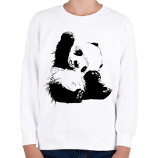 PRINTFASHION Panda maci - Gyerek pulóver - Fehér gyerek pulóver, kardigán