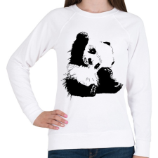 PRINTFASHION Panda maci - Női pulóver - Fehér női pulóver, kardigán