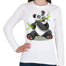 PRINTFASHION Panda  - Női hosszú ujjú póló - Fehér női póló