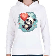 PRINTFASHION Panda - Női kapucnis pulóver - Fehér női pulóver, kardigán
