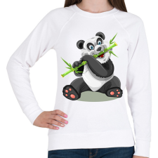 PRINTFASHION Panda  - Női pulóver - Fehér női pulóver, kardigán