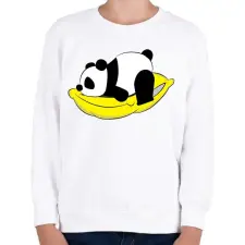 PRINTFASHION Panda pihen - Gyerek pulóver - Fehér gyerek pulóver, kardigán