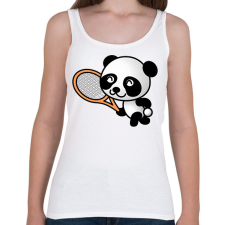 PRINTFASHION Panda teniszezik - Női atléta - Fehér női trikó
