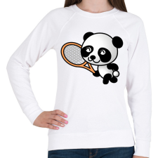 PRINTFASHION Panda teniszezik - Női pulóver - Fehér női pulóver, kardigán